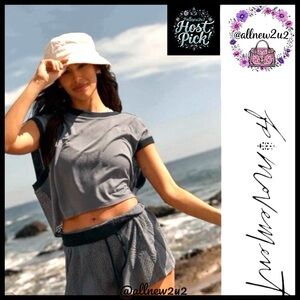 Free People 2 Pc Movement Good Sport Tee & Skort Set Med